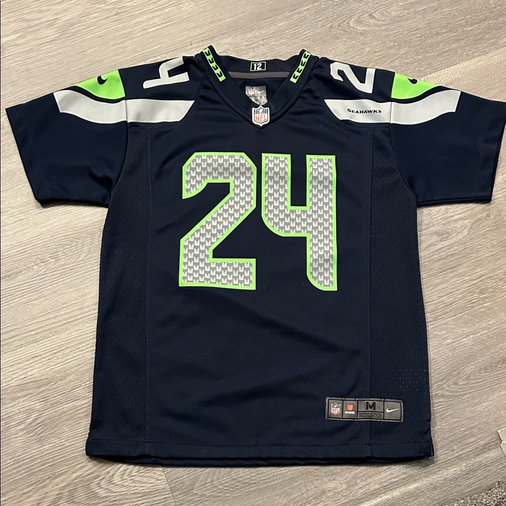 Nike On Field NFL Seattle Seahawks Marshawn Lynch #24 jersey- Boys